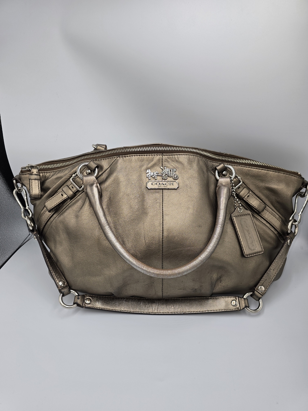 COACH 15955 Madison Sophia Metallic Leather Satchel Shoulder Bag Purse PLS READ